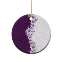 Hawaii Hibiscus Flowers Ceramic Ornament Purple Polynesian Pattern LT05 - Polynesian Pride
