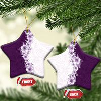 Hawaii Hibiscus Flowers Ceramic Ornament Purple Polynesian Pattern LT05 Star Purple - Polynesian Pride