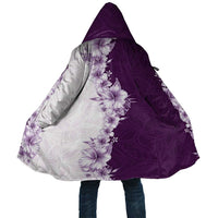 Hawaii Hibiscus Flowers Cloak Purple Polynesian Pattern