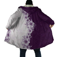 Hawaii Hibiscus Flowers Cloak Purple Polynesian Pattern