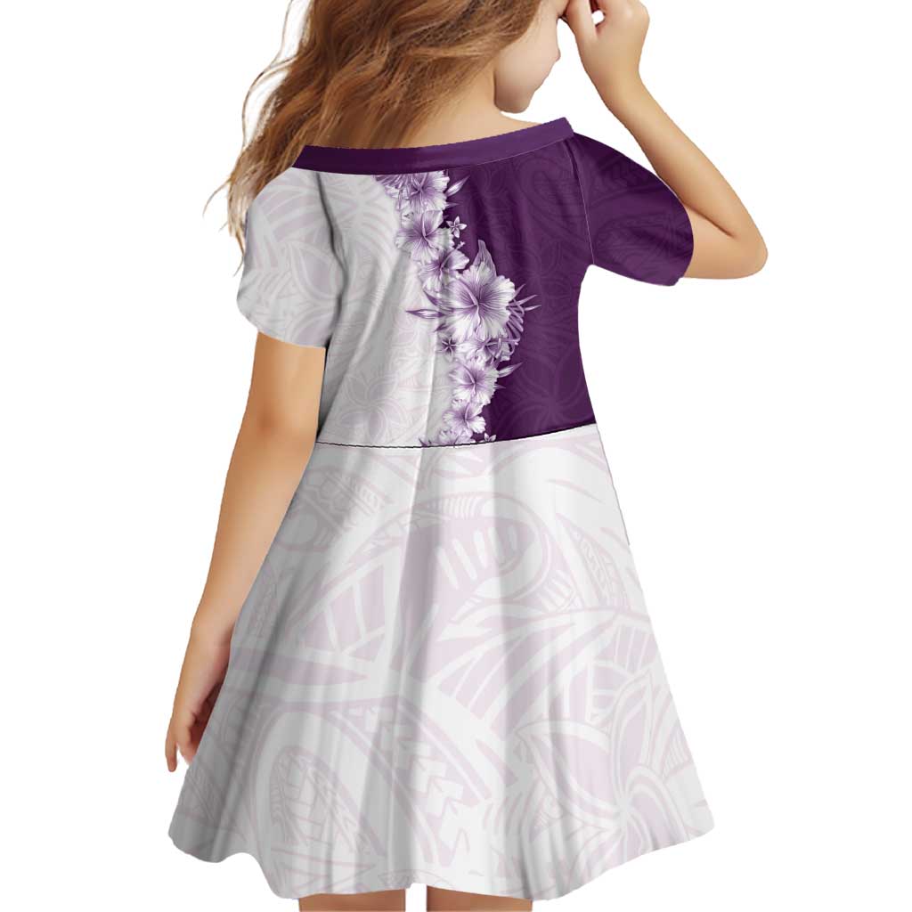 Hawaii Hibiscus Flowers Family Matching Summer Maxi Dress and Hawaiian Shirt Purple Polynesian Pattern