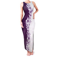 Hawaii Hibiscus Flowers Family Matching Tank Maxi Dress and Hawaiian Shirt Purple Polynesian Pattern