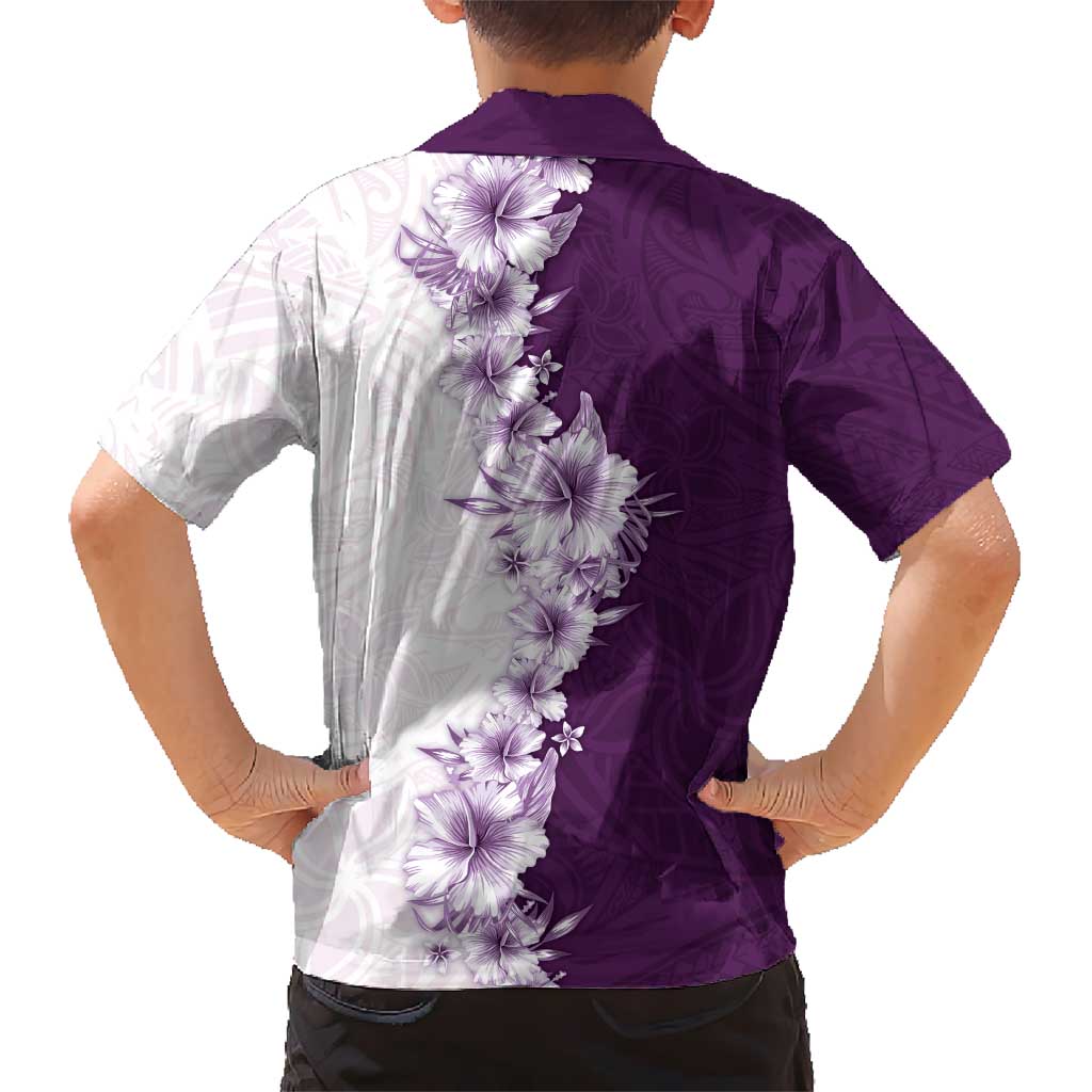 Hawaii Hibiscus Flowers Hawaiian Shirt Purple Polynesian Pattern