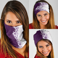Hawaii Hibiscus Flowers Neck Gaiter Purple Polynesian Pattern