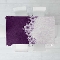 Hawaii Hibiscus Flowers Tablecloth Purple Polynesian Pattern