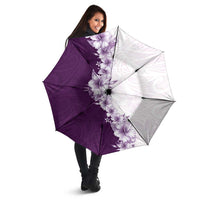 Hawaii Hibiscus Flowers Umbrella Purple Polynesian Pattern