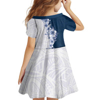 Hawaii Hibiscus Flowers Family Matching Short Sleeve Bodycon Dress and Hawaiian Shirt Blue Polynesian Pattern
