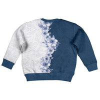 Hawaii Hibiscus Flowers Kid Ugly Christmas Sweater Blue Polynesian Pattern LT05 - Polynesian Pride