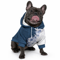 Hawaii Hibiscus Flowers Pet Hoodie Blue Polynesian Pattern