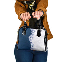 Hawaii Hibiscus Flowers Shoulder Handbag Blue Polynesian Pattern