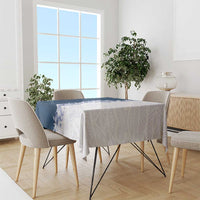 Hawaii Hibiscus Flowers Tablecloth Blue Polynesian Pattern
