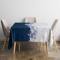 Hawaii Hibiscus Flowers Tablecloth Blue Polynesian Pattern