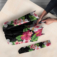 Hawaii Tropical Flowers Umbrella Black Polynesian Tattoo Art