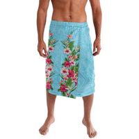 Hawaii Tropical Flowers Lavalava Sky Blue Polynesian Tattoo Art