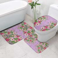 Hawaii Tropical Flowers Bathroom Set Lavender Polynesian Tattoo Art
