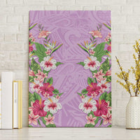Hawaii Tropical Flowers Canvas Wall Art Lavender Polynesian Tattoo Art