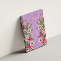 Hawaii Tropical Flowers Canvas Wall Art Lavender Polynesian Tattoo Art