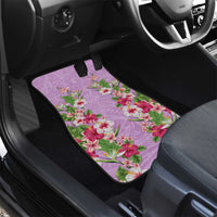 Hawaii Tropical Flowers Car Mats Lavender Polynesian Tattoo Art