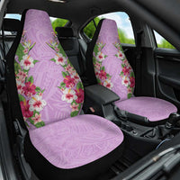 Hawaii Tropical Flowers Car Seat Cover Lavender Polynesian Tattoo Art
