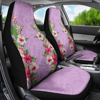 Hawaii Tropical Flowers Car Seat Cover Lavender Polynesian Tattoo Art