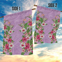 Hawaii Tropical Flowers Garden Flag Lavender Polynesian Tattoo Art