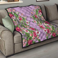 Hawaii Tropical Flowers Quilt Lavender Polynesian Tattoo Art