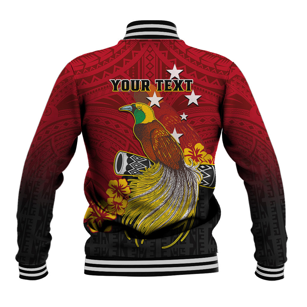 Personalized Papua New Guinea Baseball Jacket Bird Of Paradise Hibiscus With Motuan Pattern LT05 - Polynesian Pride