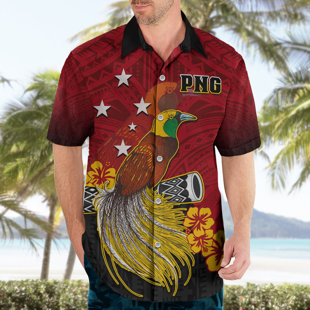 Personalized Papua New Guinea Hawaiian Shirt Bird Of Paradise Hibiscus With Motuan Pattern LT05 - Polynesian Pride