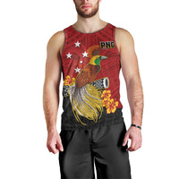 Personalized Papua New Guinea Men Tank Top Bird Of Paradise Hibiscus With Motuan Pattern LT05 - Polynesian Pride