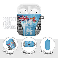 Fiji Day 2026 AirPods Case Masi Tapa Pattern With Palm Tree LT05 - Polynesian Pride