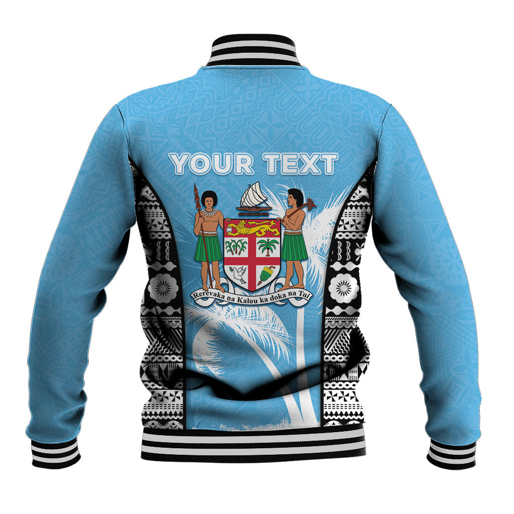 Personalised Fiji Day 2026 Baseball Jacket Masi Tapa Pattern With Palm Tree LT05 - Polynesian Pride