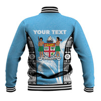 Personalised Fiji Day 2026 Baseball Jacket Masi Tapa Pattern With Palm Tree LT05 - Polynesian Pride