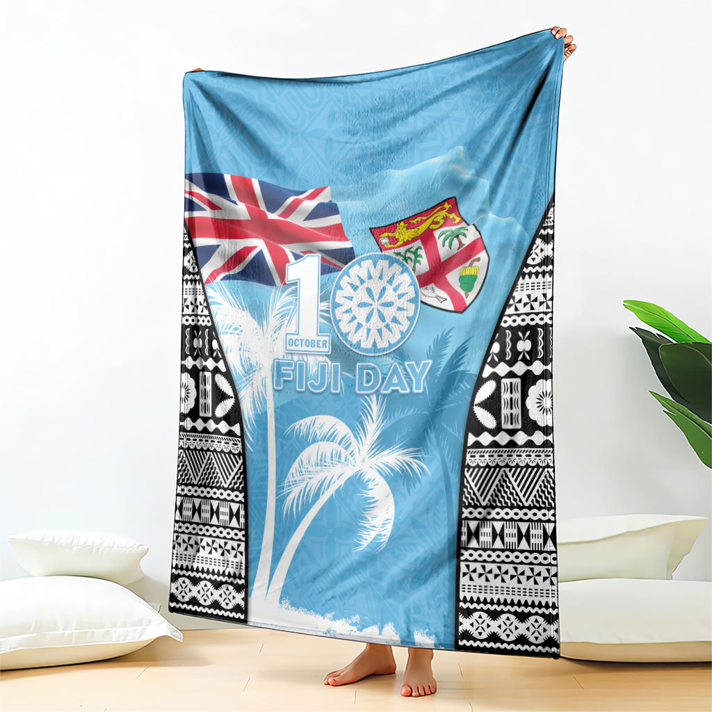 Fiji Day 2026 Blanket Masi Tapa Pattern With Palm Tree LT05 - Polynesian Pride