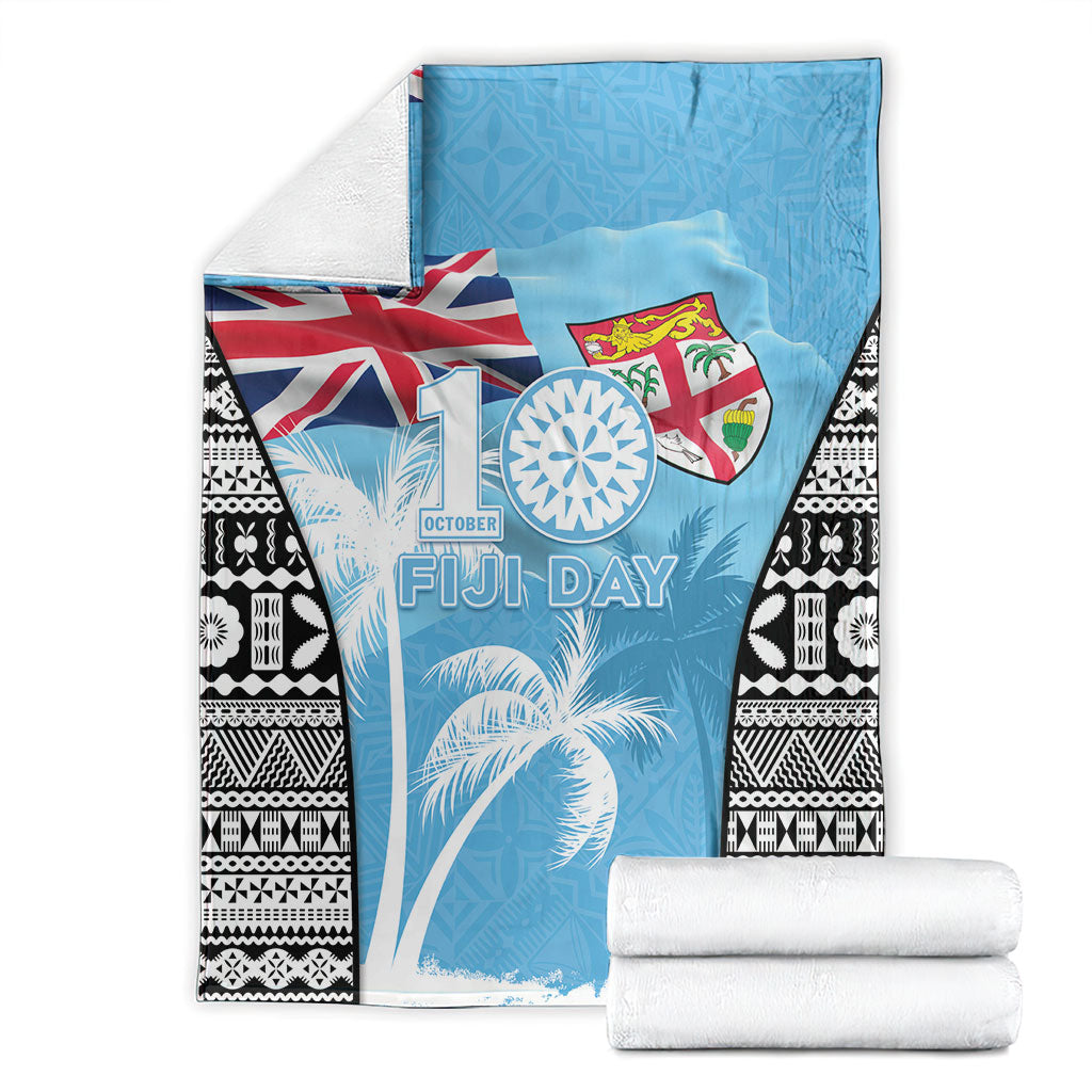 Fiji Day 2026 Blanket Masi Tapa Pattern With Palm Tree LT05 - Polynesian Pride