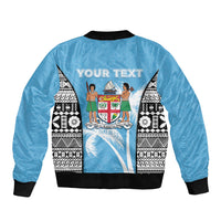 Personalised Fiji Day 2026 Bomber Jacket Masi Tapa Pattern With Palm Tree LT05 - Polynesian Pride