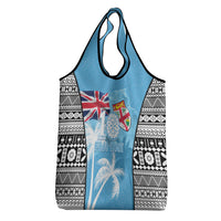 Fiji Day 2026 Grocery Bag Masi Tapa Pattern With Palm Tree LT05 - Polynesian Pride