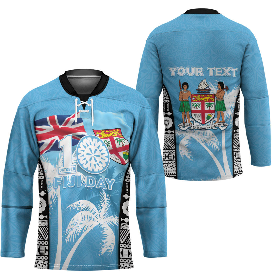 Personalised Fiji Day 2026 Hockey Jersey Masi Tapa Pattern With Palm Tree LT05 - Polynesian Pride