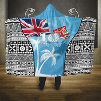Fiji Day 2026 Hooded Blanket Masi Tapa Pattern With Palm Tree LT05 - Polynesian Pride