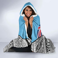 Fiji Day 2026 Hooded Blanket Masi Tapa Pattern With Palm Tree LT05 - Polynesian Pride