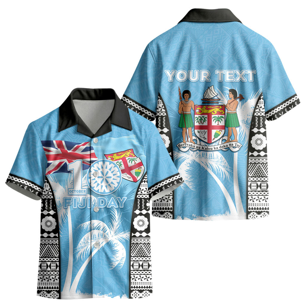 Personalised Fiji Day 2026 Kid Hawaiian Shirt Masi Tapa Pattern With Palm Tree LT05 - Polynesian Pride