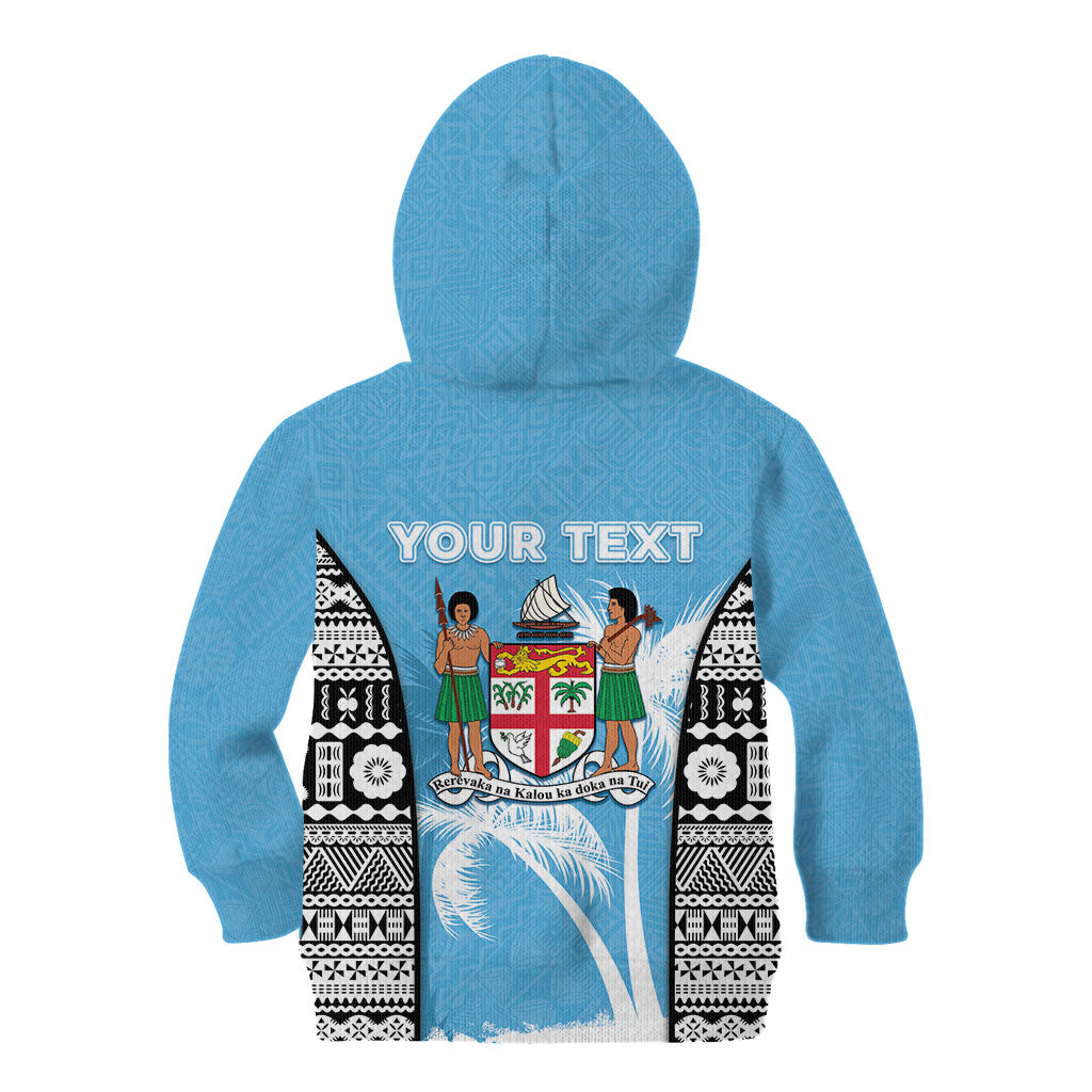 Personalised Fiji Day 2026 Kid Hoodie Masi Tapa Pattern With Palm Tree LT05 - Polynesian Pride