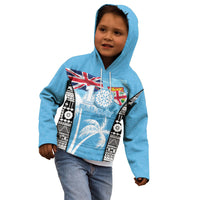 Personalised Fiji Day 2026 Kid Hoodie Masi Tapa Pattern With Palm Tree LT05 - Polynesian Pride