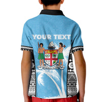 Personalised Fiji Day 2026 Kid Polo Shirt Masi Tapa Pattern With Palm Tree LT05 - Polynesian Pride