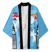 Personalised Fiji Day 2026 Kimono Masi Tapa Pattern With Palm Tree LT05 Unisex Blue - Polynesian Pride