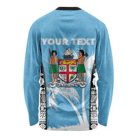 Personalised Fiji Day 2026 Long Sleeve Shirt Masi Tapa Pattern With Palm Tree LT05 - Polynesian Pride