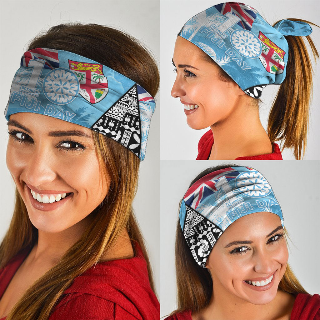 Fiji Day 2026 Neck Gaiter Masi Tapa Pattern With Palm Tree LT05 - Polynesian Pride