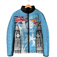Personalised Fiji Day 2026 Padded Jacket Masi Tapa Pattern With Palm Tree LT05 - Polynesian Pride