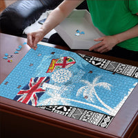 Fiji Day 2026 Puzzle Masi Tapa Pattern With Palm Tree LT05 - Polynesian Pride
