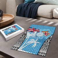 Fiji Day 2026 Puzzle Masi Tapa Pattern With Palm Tree LT05 - Polynesian Pride