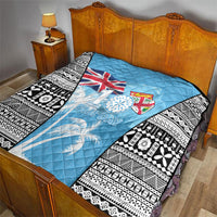 Fiji Day 2026 Quilt Masi Tapa Pattern With Palm Tree LT05 - Polynesian Pride